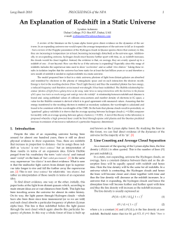 An Explanation of Redshift in a Static Universe