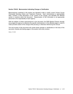 Section 700.00: Memorandum Indicating Change