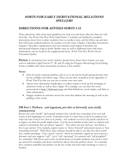 sorts for early derivational relations spellers