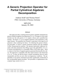A Generic Projection Operator for Partial Cylindrical