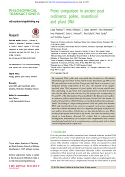 Proxy comparison in ancient peat sediments: pollen, macrofossil