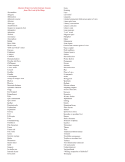 Literary Terms Covered in Literary Lessons from The Lord of the