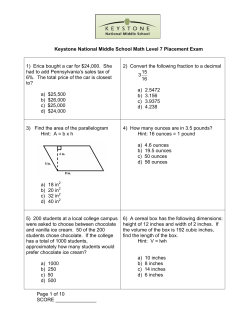 7th Grade Math Exam - The Keystone School