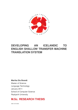 Developing an Icelandic to English Shallow