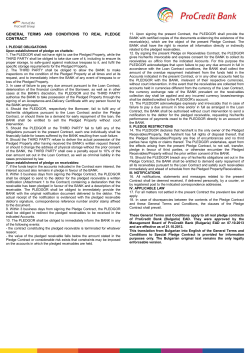 general terms and conditions to real pledge contract