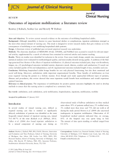 Outcomes of inpatient mobilization: a literature review
