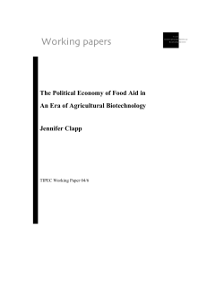The Political Economy of Food Aid in An Era of