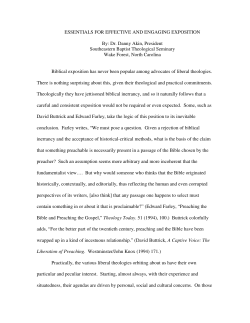 ESSENTIALS FOR EFFECTIVE AND ENGAGING EXPOSITION By