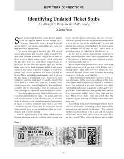 Identifying Undated Ticket Stubs