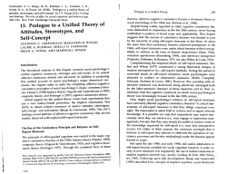 13. Prologue to a Unified Theory of Attitudes, Stereotypes, and Self