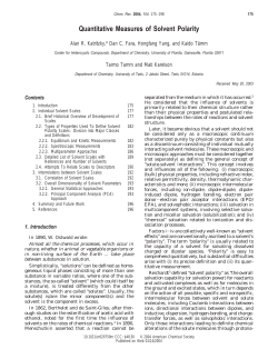 Quantitative Measures of Solvent Polarity
