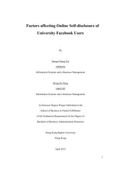 Factors affecting Online Self-disclosure of University Facebook Users