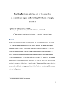 Tracking Environmental Impacts of Consumption: an economic