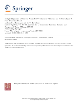 Ecological Dynamics of Quercus Dominated Woodlands in