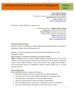 International and Comparative Disaster Management