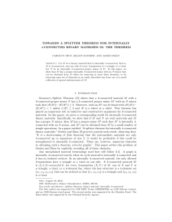 TOWARDS A SPLITTER THEOREM FOR