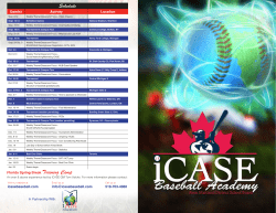 Schedule - iCASE Baseball
