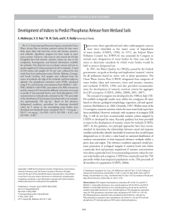 Development of Indices to Predict Phosphorus Release from