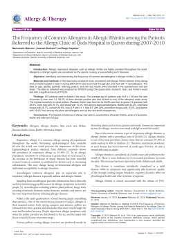 The Frequency of Common Allergens in Allergic Rhinitis among the