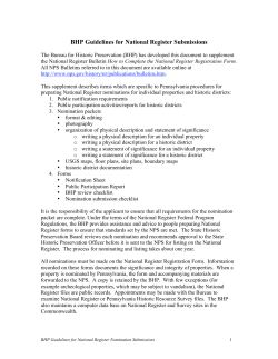 BHP Guidelines for National Register Submissions