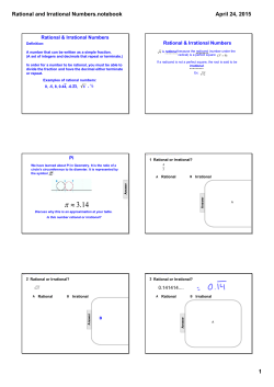 Rational and Irrational Numbers.notebook