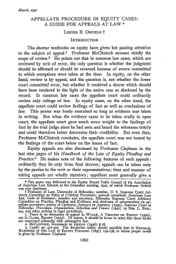 Appellate Procedure in Equity Cases: A Guide for Appeals at Law