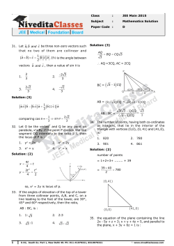 IIT-JEE Main 2015 Math Paper with