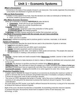 Unit 1 &ndash; Economic Systems