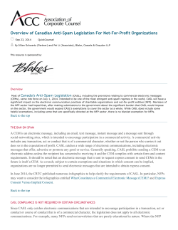 Overview of Canadian Anti-Spam Legislation For Not-For