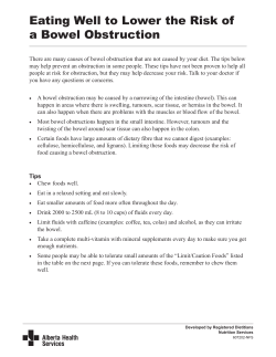 Eating Well To Lower The Risk Of A Bowel Obstruction