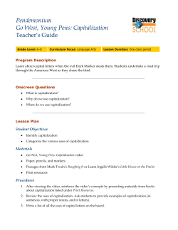 Pendemonium Go West, Young Pens: Capitalization