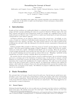 Formalizing the Concept of Sound