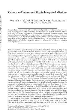 Culture and Interoperability in Integrated Missions