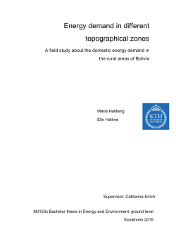 A field study about the energy demand in the rural areas of Bolivia