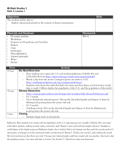 Unit 3, Lesson 1 _Intro to Exponential Functions &ndash; Infectious Disease