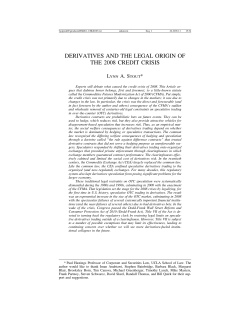 derivatives and the legal origin of the 2008 credit crisis