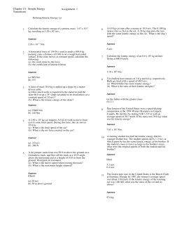 Assignment 1 Chapter 15: Simple Energy Transitions