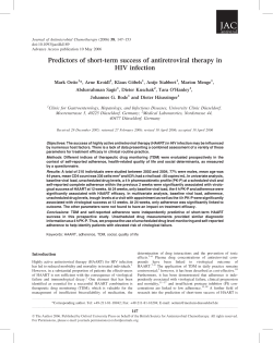 Predictors of short-term success of antiretroviral