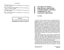 ACCURACY IN SOCIAL PERCEPTION: CRITICISMS