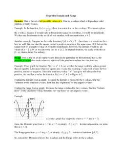 Help with Domain and Range Domain: This is the set of all possible