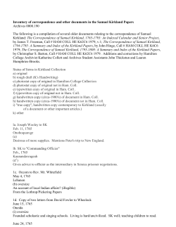 Inventory of correspondence and other