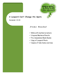 A Leopard Can`t Change His Spots