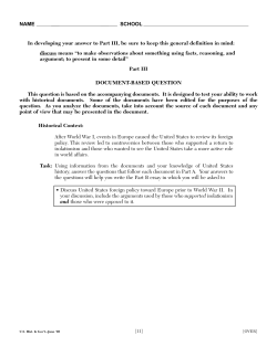 DBQ Isolationism or Not - White Plains Public Schools