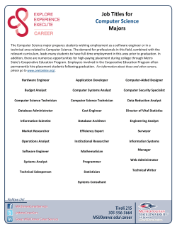 Job Titles for Computer Science Majors