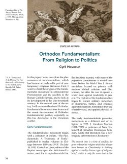 Cyril Hovorun, Orthodox Fundamentalism