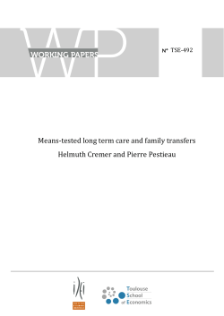 Means‐tested long term care and family transfers Helmuth Cremer
