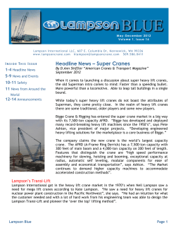 Headline News &ndash; Super Cranes