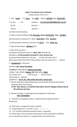 1) Mr. Elvis Gomes, r/o behind Holy Spirit church