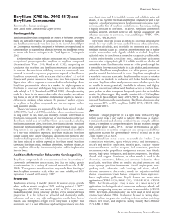 Beryllium and Beryllium Compounds