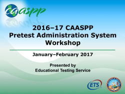 2016&ndash;17 CAASPP Pretest Administration System Workshop